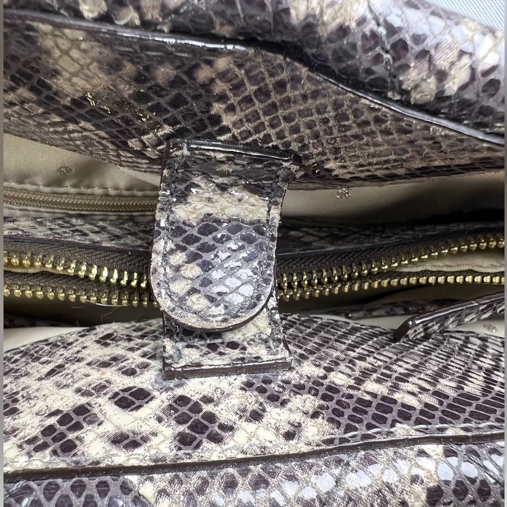 ♠️ Kate Spade Large Satchel Quilted Snakeskin-Embossed Gold-Tone Hardware